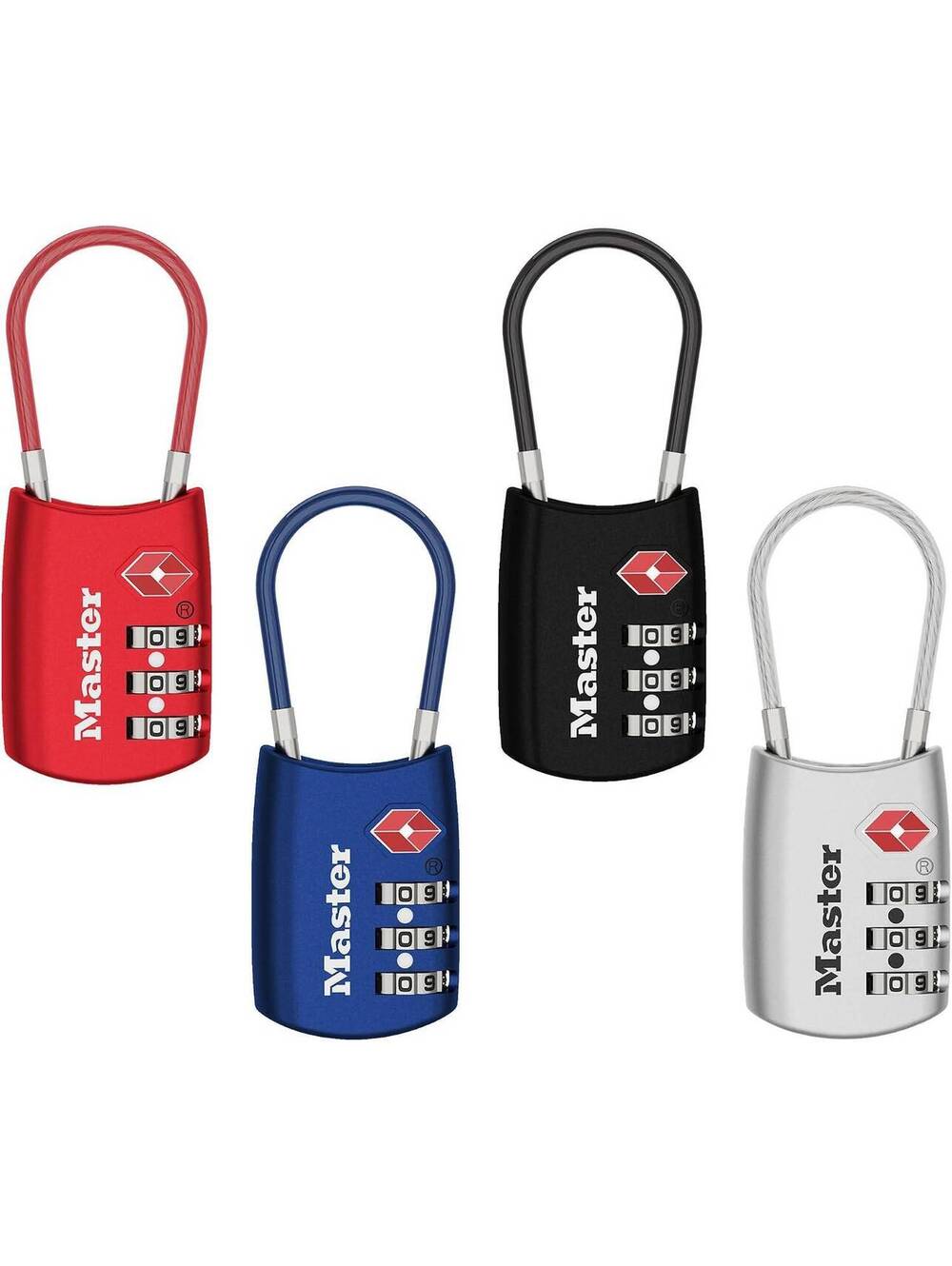 Master Lock 4 Pack TSA Combination Luggage Locks 4688EC4